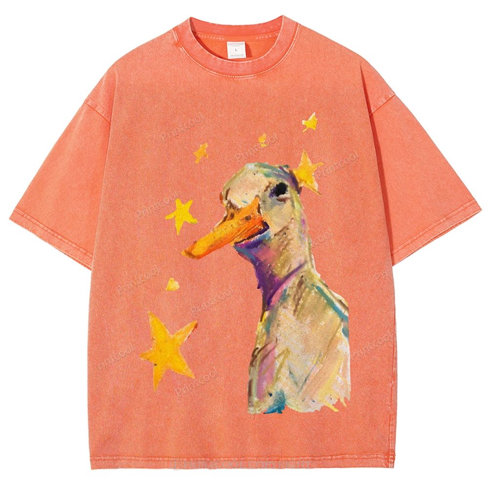 Duck And Stars Unisex Vintage Washed Tee