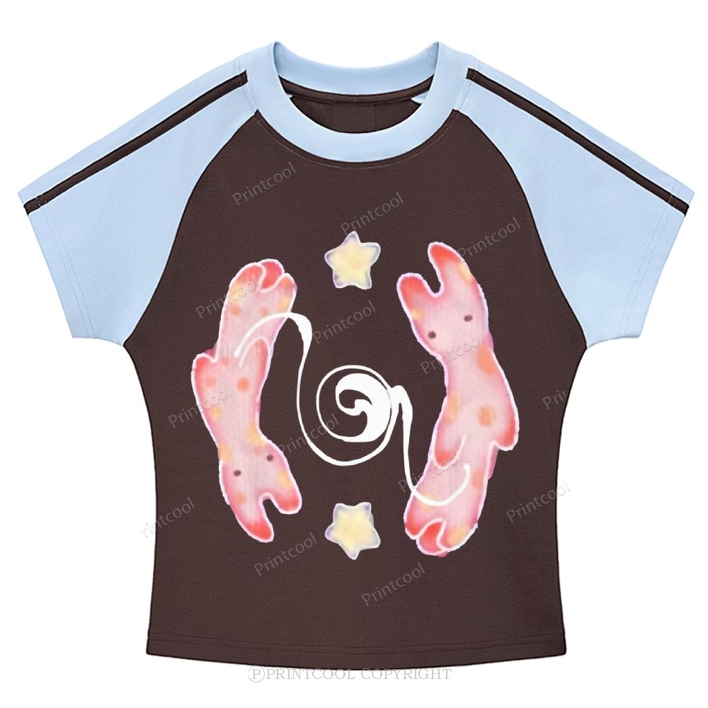 Ghost Bunny Stripe Raglan Baby Tee