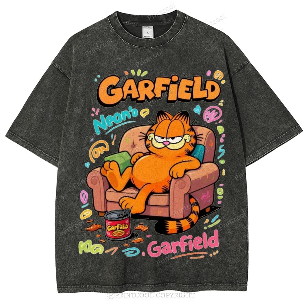 Couch Potato Garfield Unisex Vintage Washed Tee 