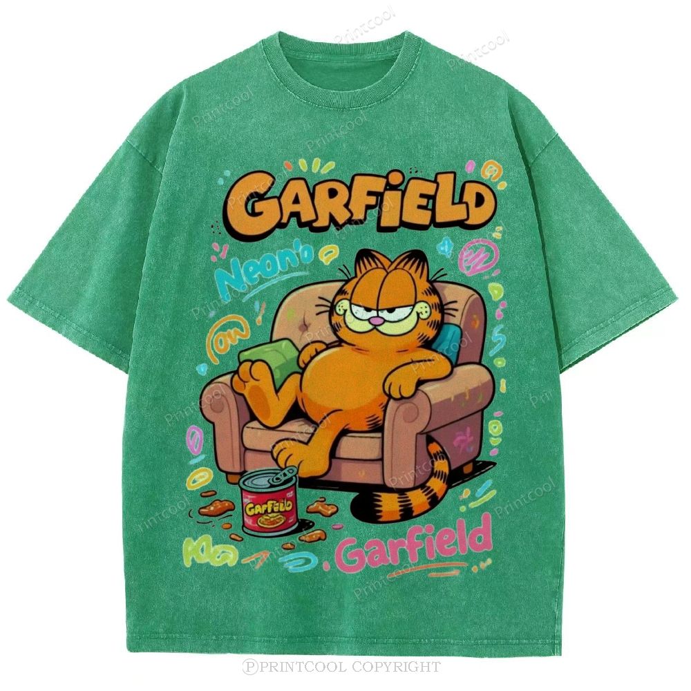 Couch Potato Garfield Unisex Vintage Washed Tee 