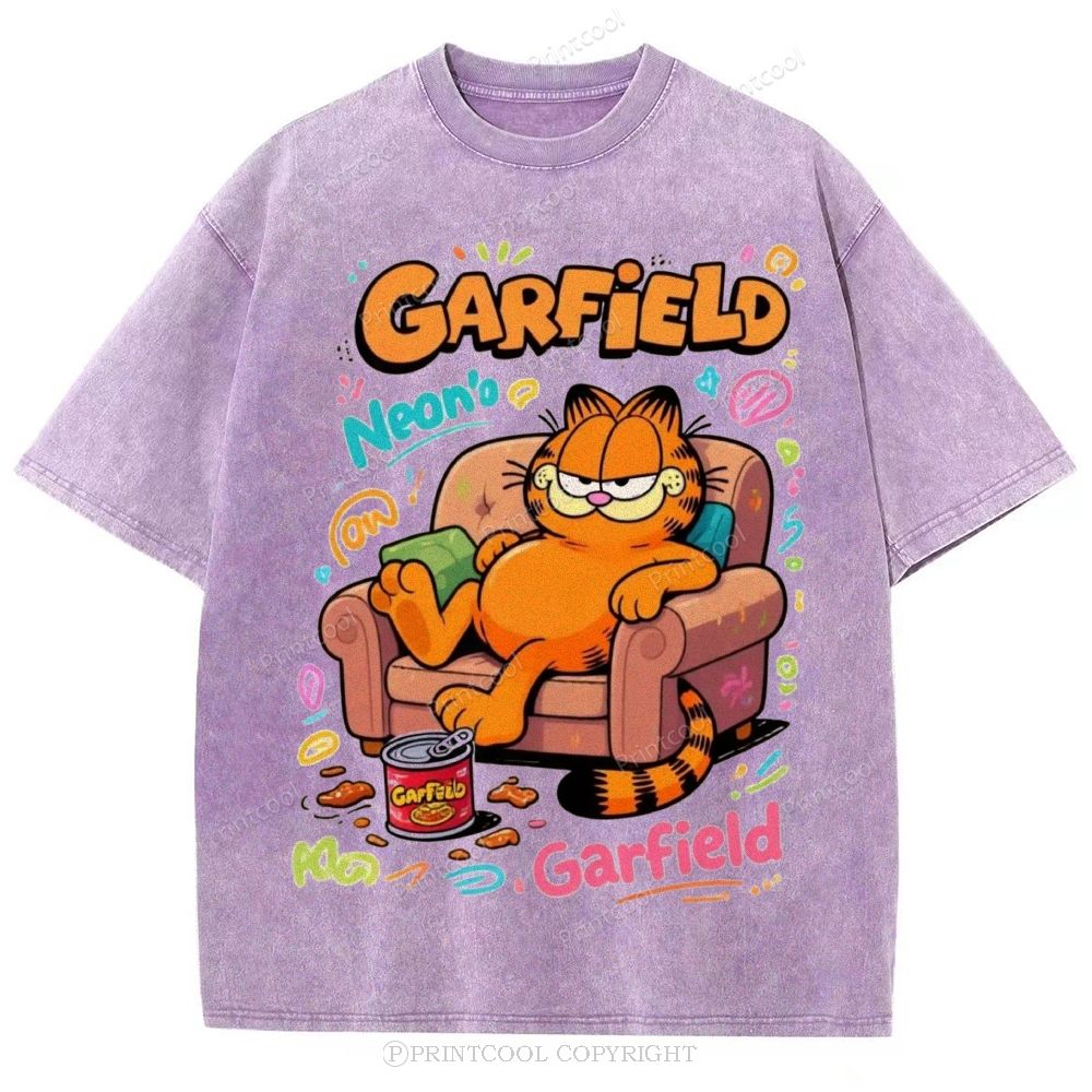 Couch Potato Garfield Unisex Vintage Washed Tee 