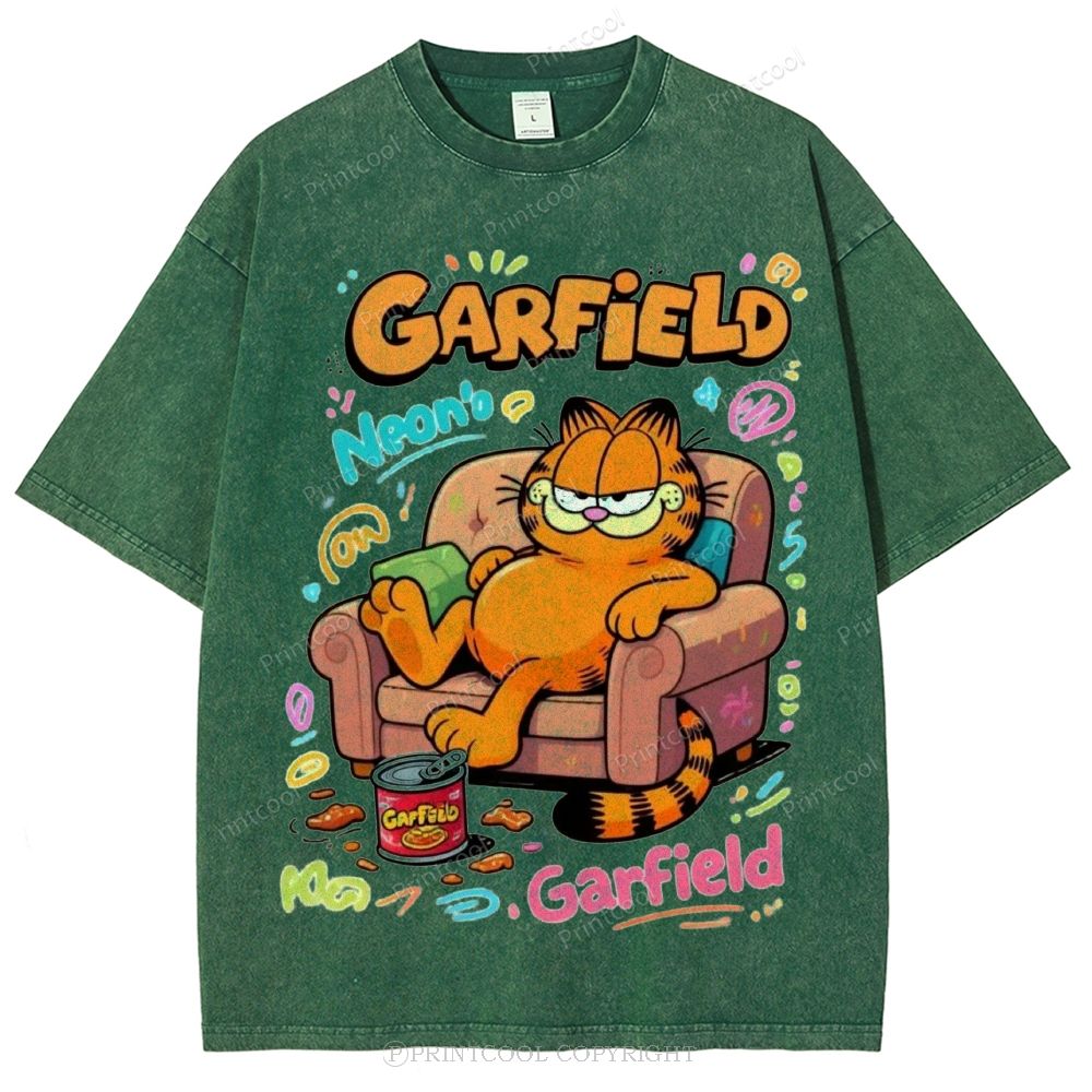 Couch Potato Garfield Unisex Vintage Washed Tee 