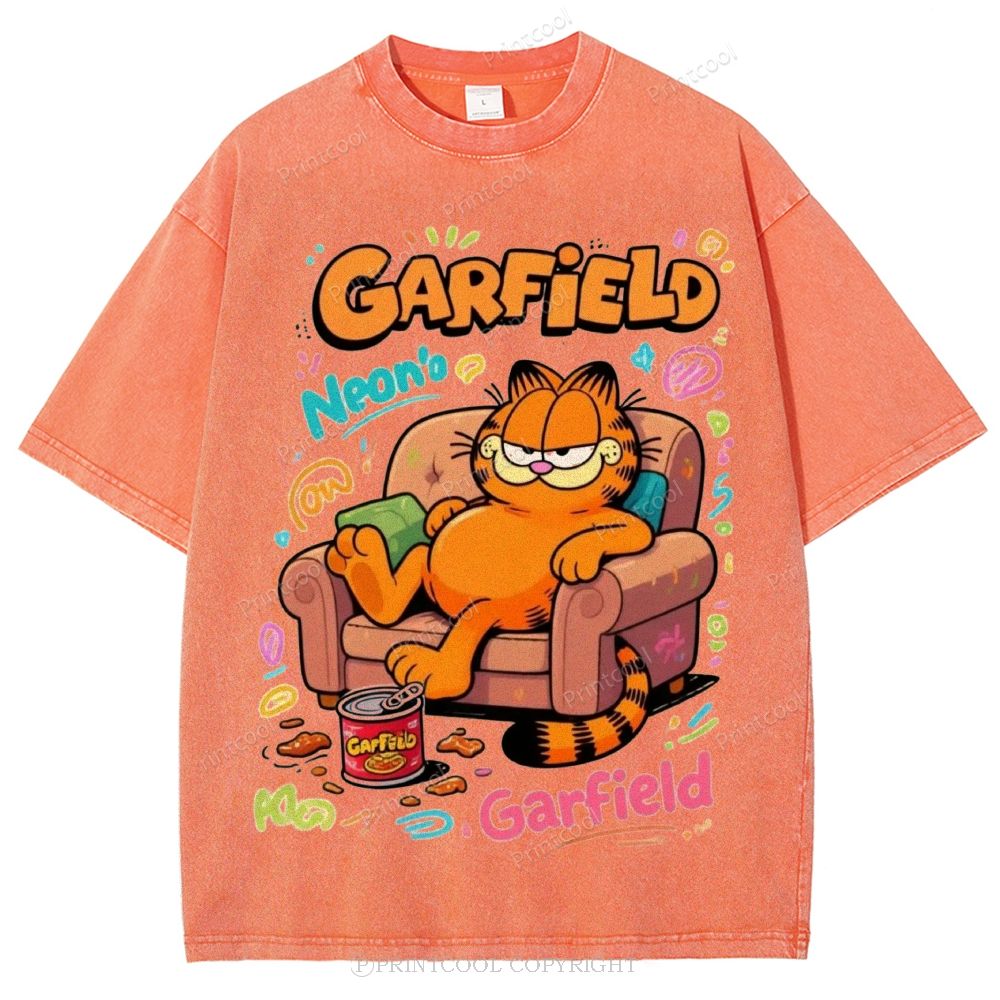 Couch Potato Garfield Unisex Vintage Washed Tee 