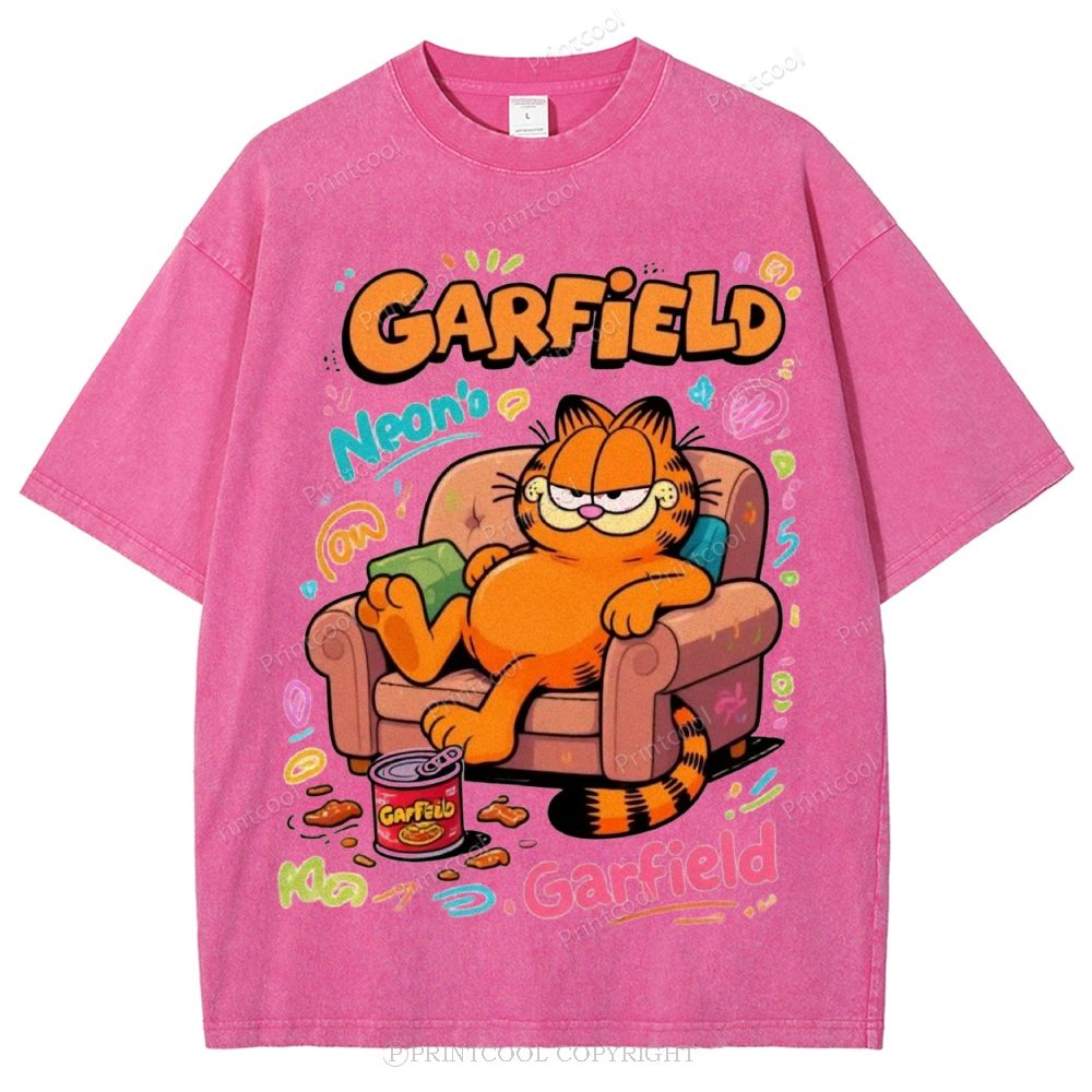 Couch Potato Garfield Unisex Vintage Washed Tee 