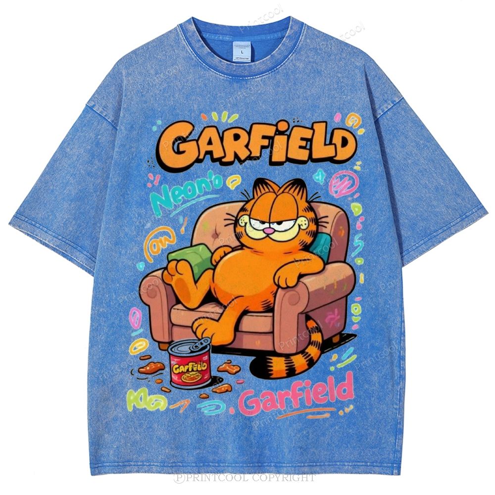 Couch Potato Garfield Unisex Vintage Washed Tee 