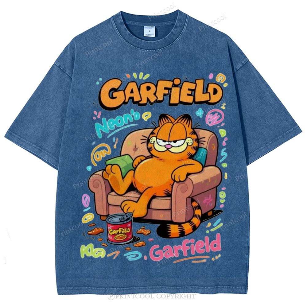 Couch Potato Garfield Unisex Vintage Washed Tee 
