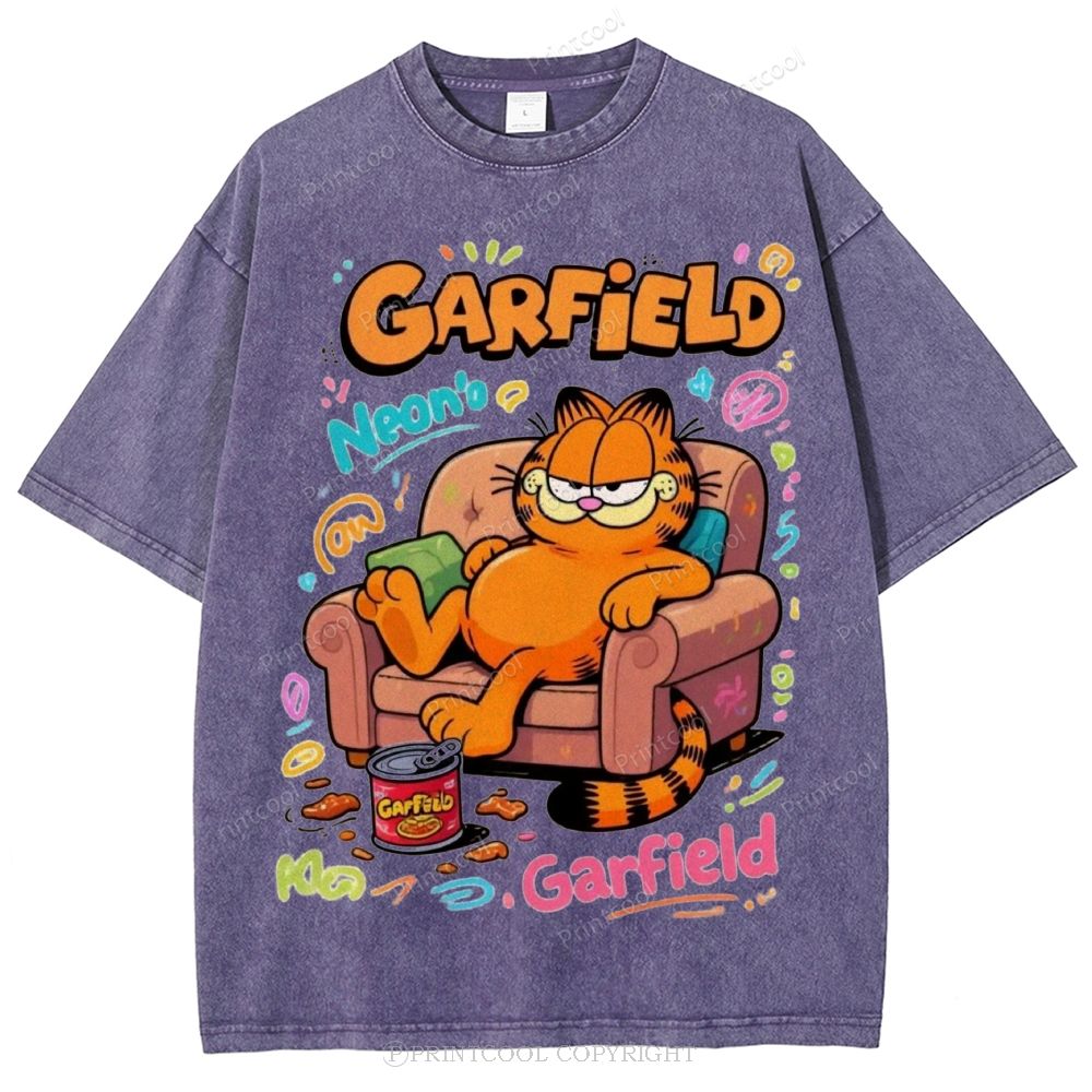 Couch Potato Garfield Unisex Vintage Washed Tee 