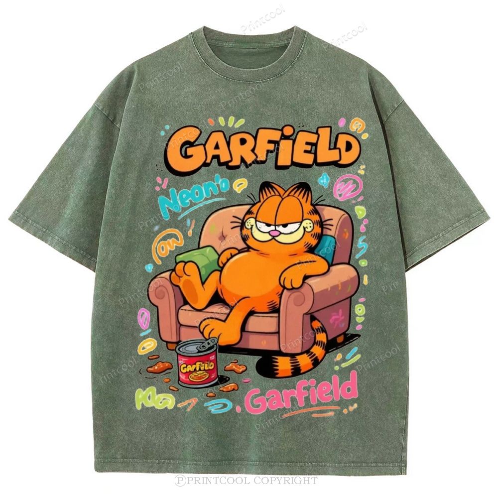 Couch Potato Garfield Unisex Vintage Washed Tee 