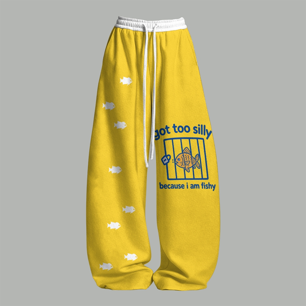 Got Too Silly Because I Am Fishy Top & Elasticated Trousers Two-Piece Set 