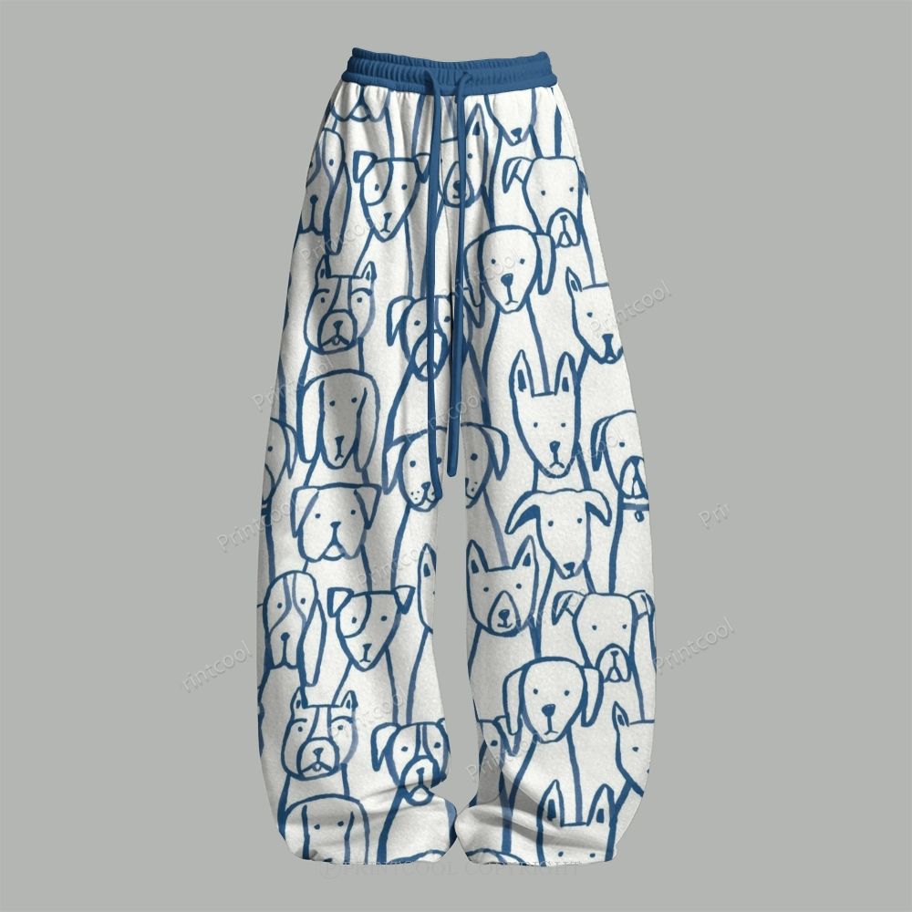 Blue Sketch Puppies Top & Elasticated Trousers Two-Piece Set