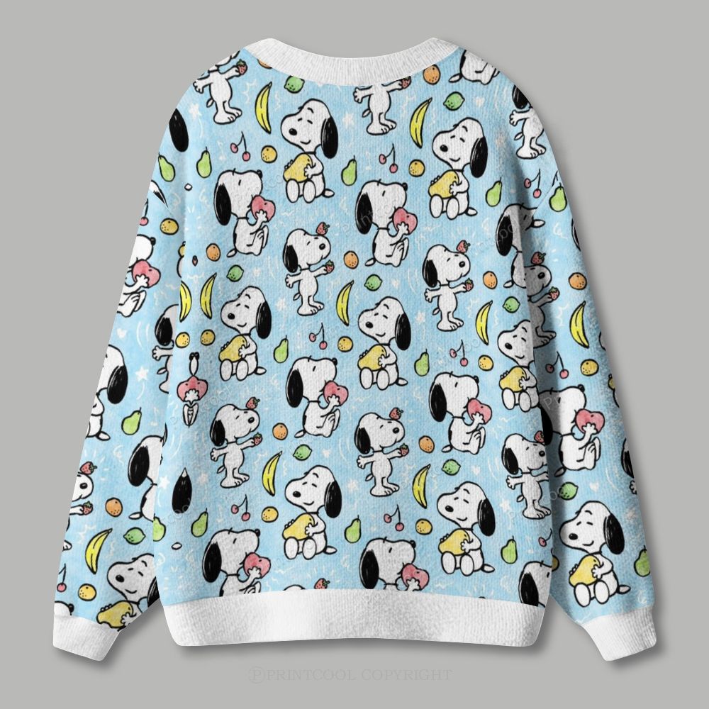 Aesthetic Snoopy Ugly Cardigan Sweater – Print-cool