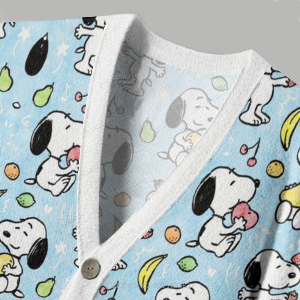 Aesthetic Snoopy Ugly Cardigan Sweater – Print-cool