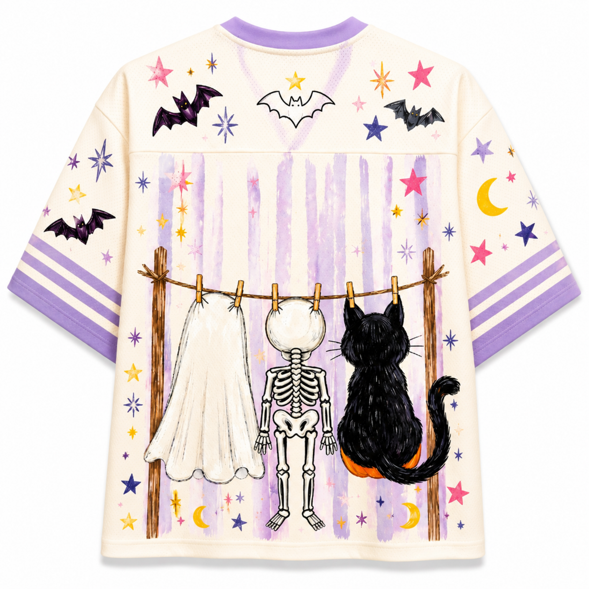 Chaotic Club Preppy Spooky Season Coquette Skeleton Mesh Jersey