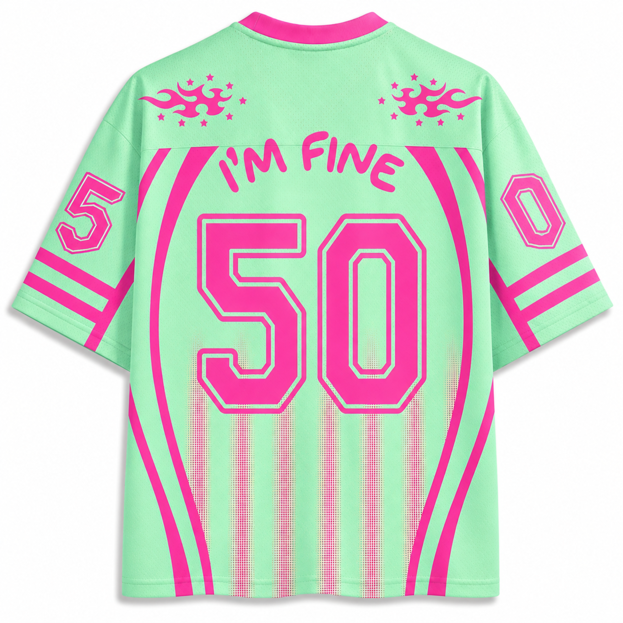 Chaotic Club Everything Is Fine Skull Neon Summer Mesh Jersey