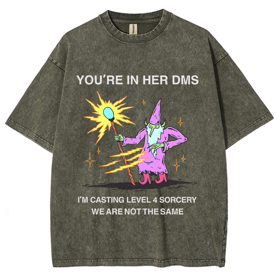 You're In Her DMS Unisex Printed Retro Washed Short Sleeved T-Shirt