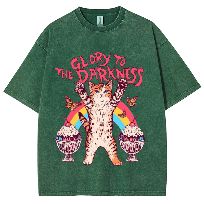 The Darkness Unisex Vintage Wash Denim T-Shirts-Print-cool