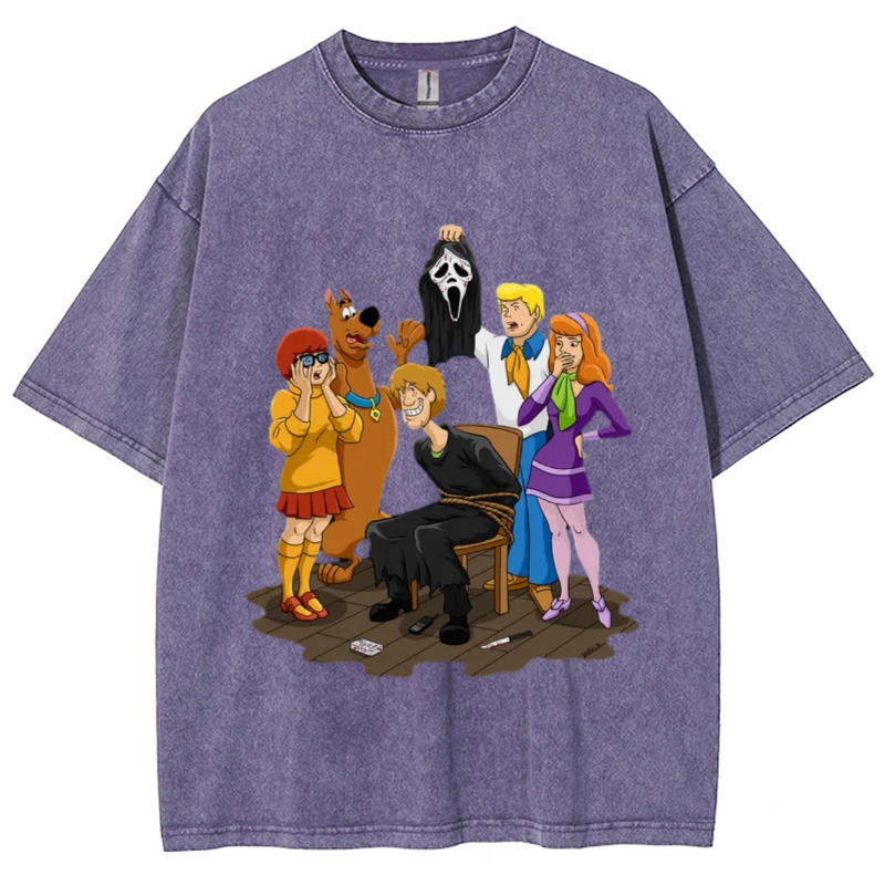 Ghost Face Unisex Vintage Wash Denim T-Shirts