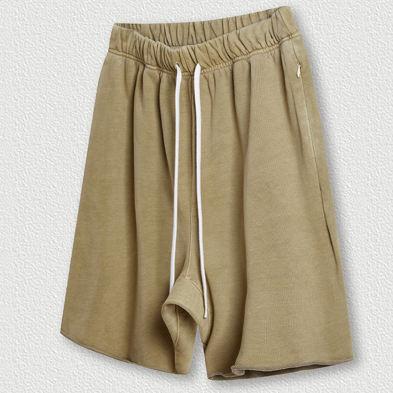 Vintage Unisex Casual Washed Plain Shorts 