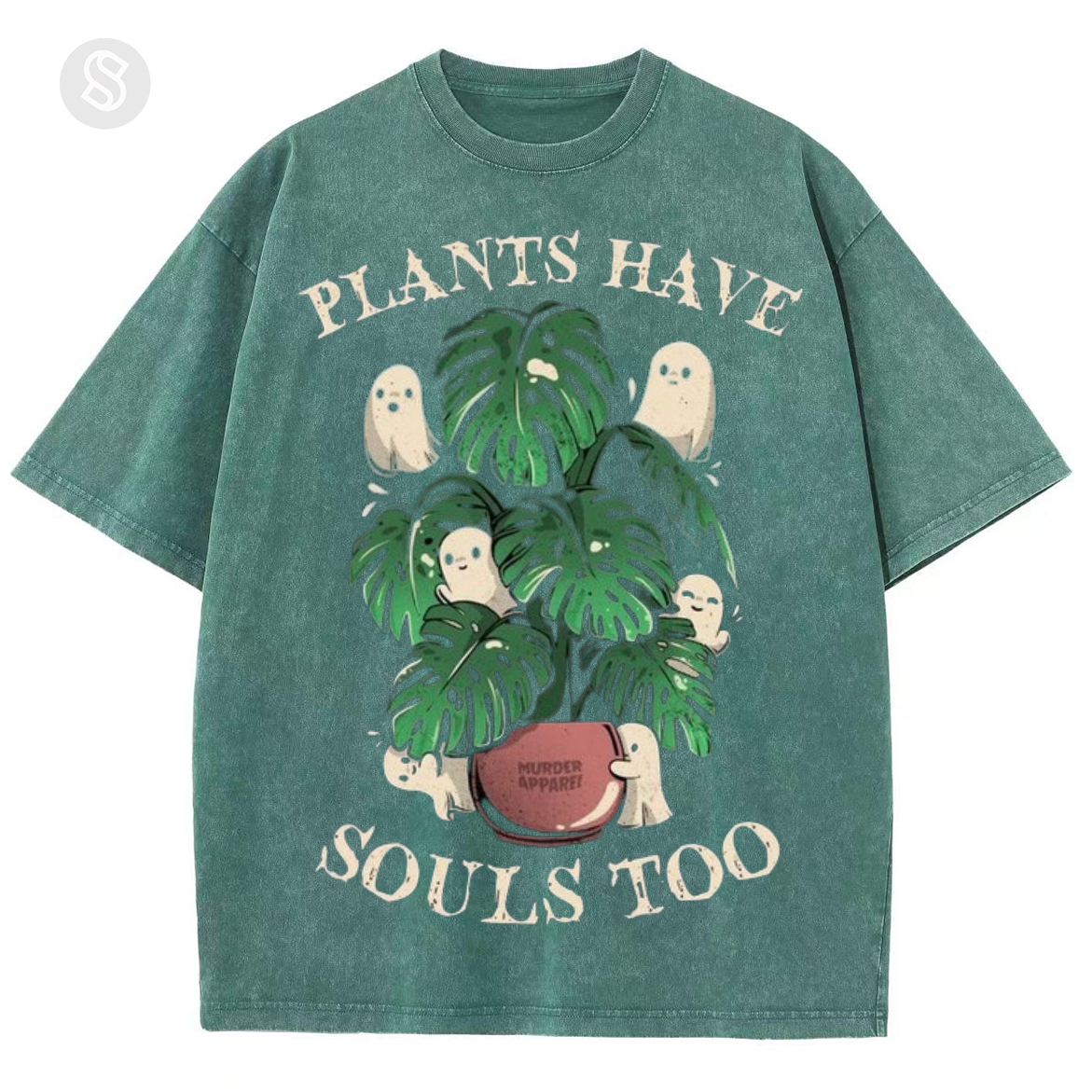 Plants Are Have Souls Too Unisex Printed Retro Washed Short Sleeved T-Shirt-Print-cool