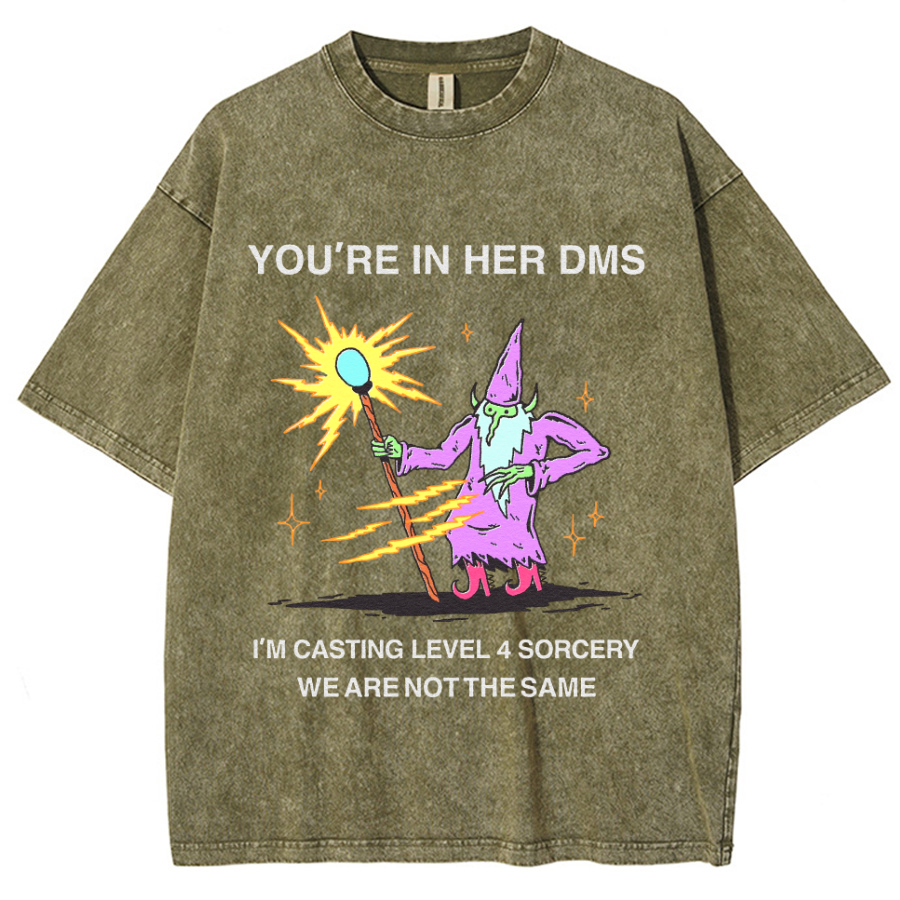 You're In Her DMS Unisex Printed Retro Washed Short Sleeved T-Shirt
