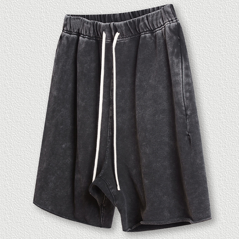 Vintage Unisex Casual Washed Plain Shorts 