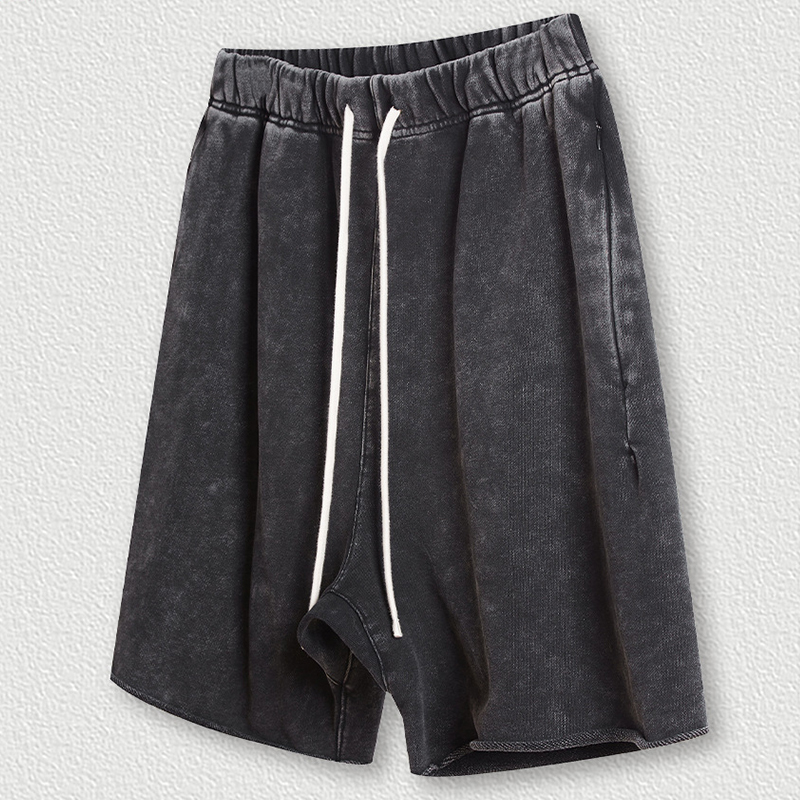 Vintage Unisex Casual Washed Plain Shorts 