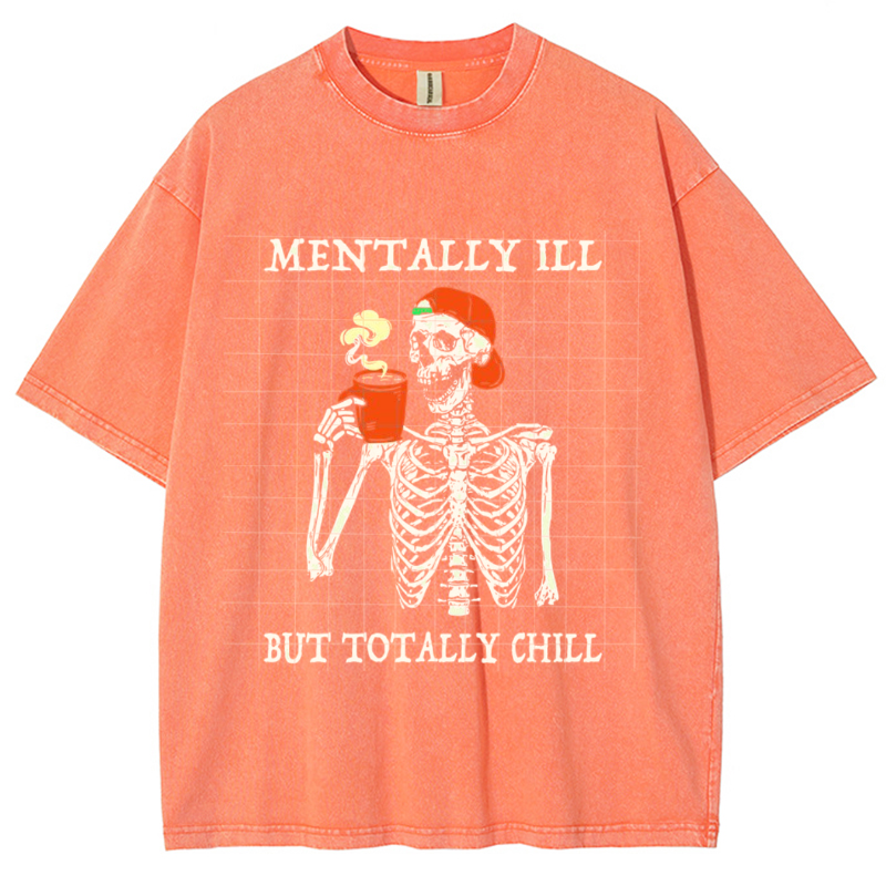 Mentally Ill Unisex Vintage Wash Denim T-Shirts🔥Buy 4 get 5th 50%OFF🔥