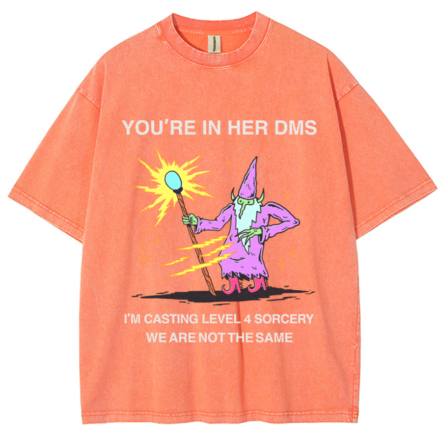 You're In Her DMS Unisex Printed Retro Washed Short Sleeved T-Shirt