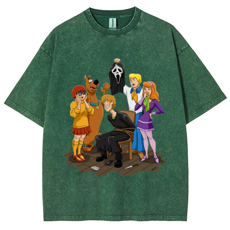 Ghost Face Unisex Vintage Wash Denim T-Shirts