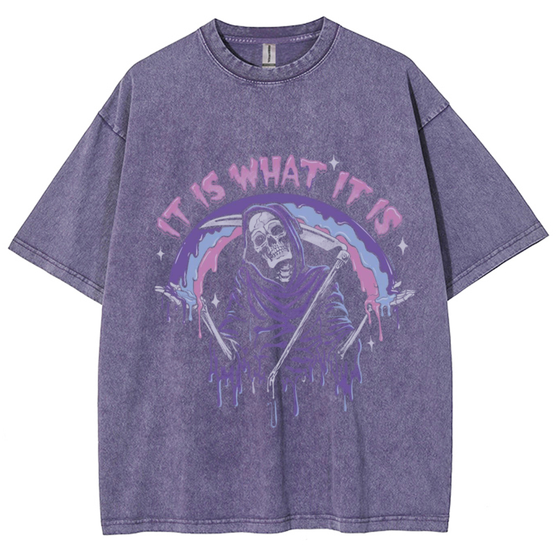 It Is What It Is Unisex Vintage Solid Wash Denim T-Shirts🔥Buy 4 get 5th 50%OFF🔥