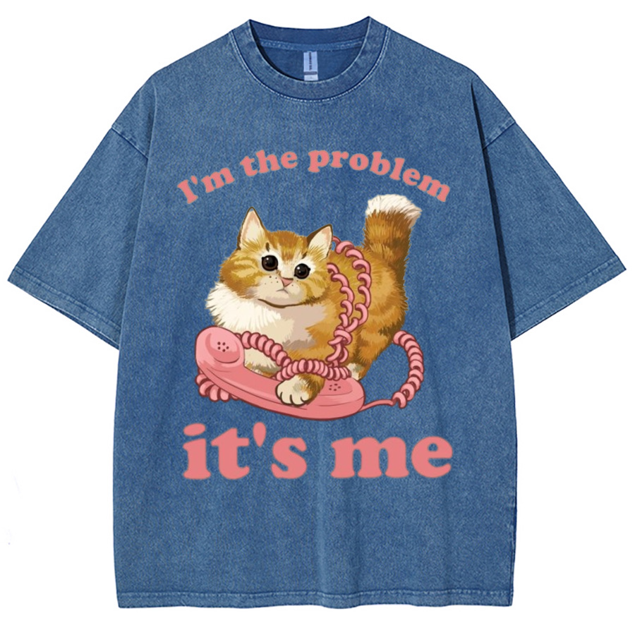 Its Me Unisex Printed Retro Washed Short Sleeved T-Shirt-Print-cool