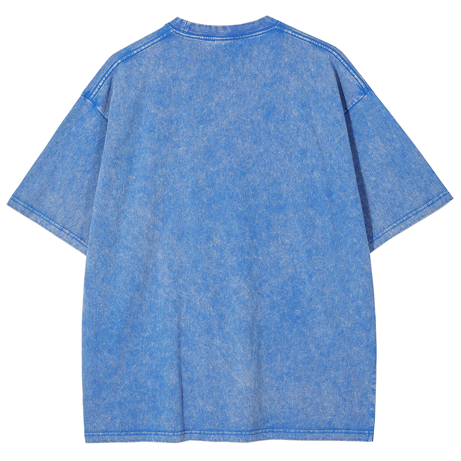 Death Is Coming Unisex Oversized Print Vintage Wash Denim T-Shirt