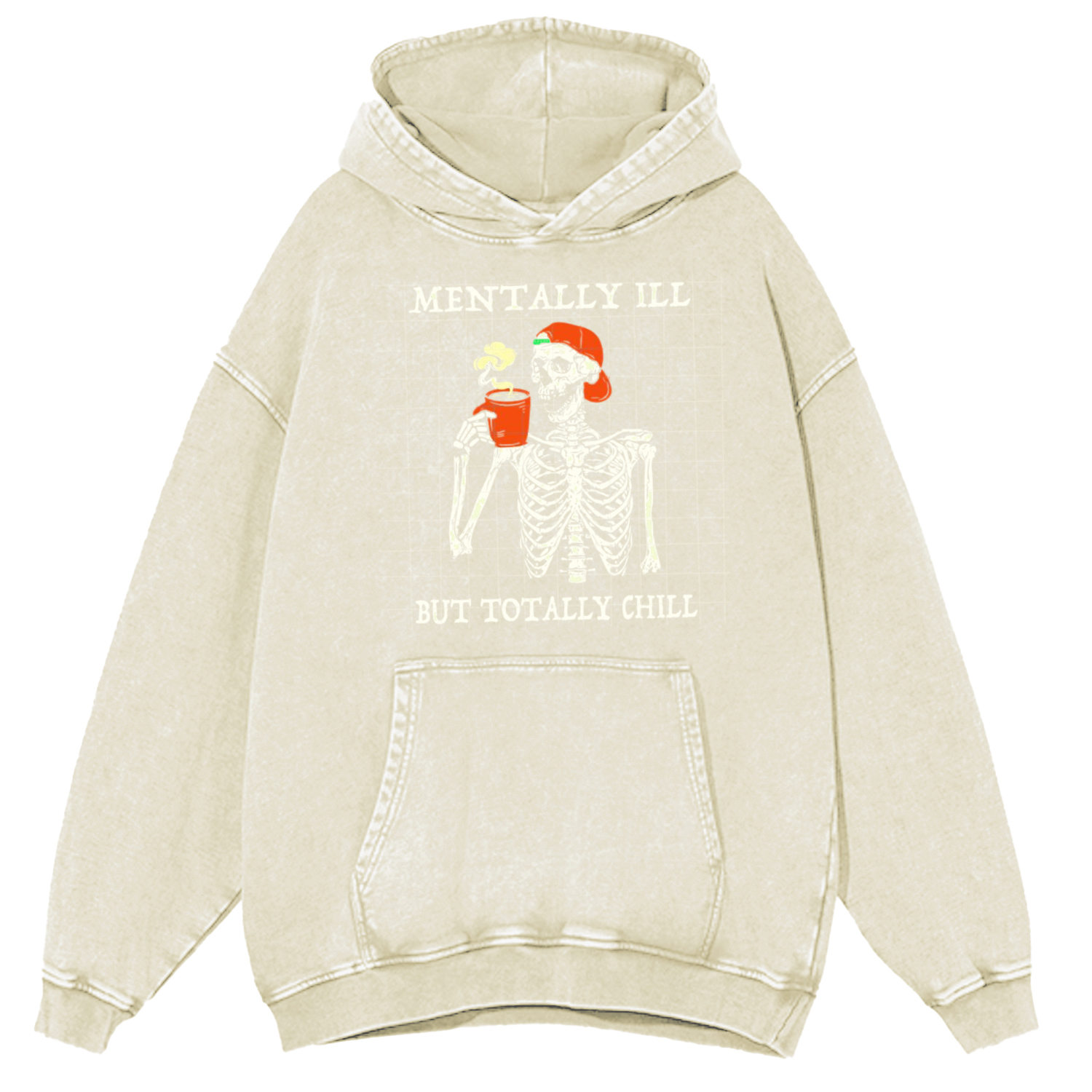 Mentally Ill Unisex Printed Casual Washed Hoodie Sweatshirt-Print-cool