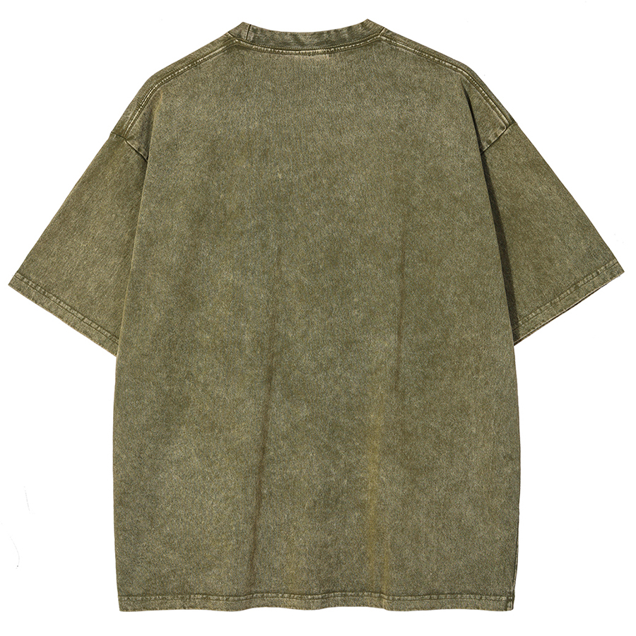 Funny Frog Unisex Oversized Print Vintage Wash Denim T-Shirt