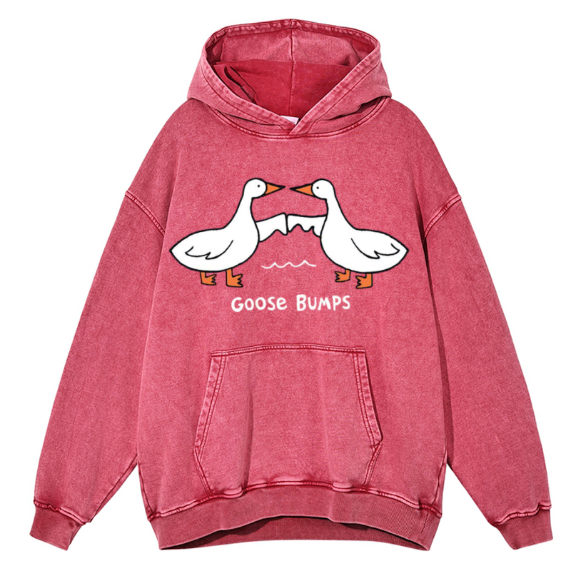 Goose Bumps Unisex Printed Casual Washed Hoodie Sweatshirt-Print-cool