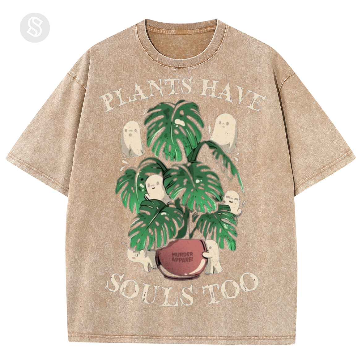 Plants Are Have Souls Too Unisex Printed Retro Washed Short Sleeved T-Shirt-Print-cool