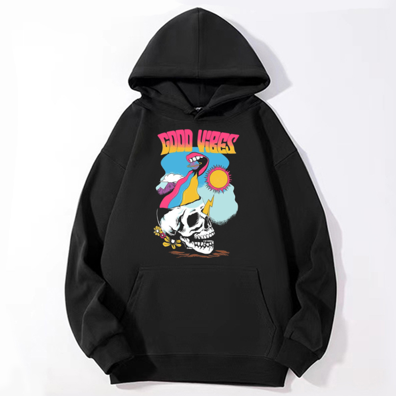 Good Vibes Unisex Casual Hoodie Sweatshirt