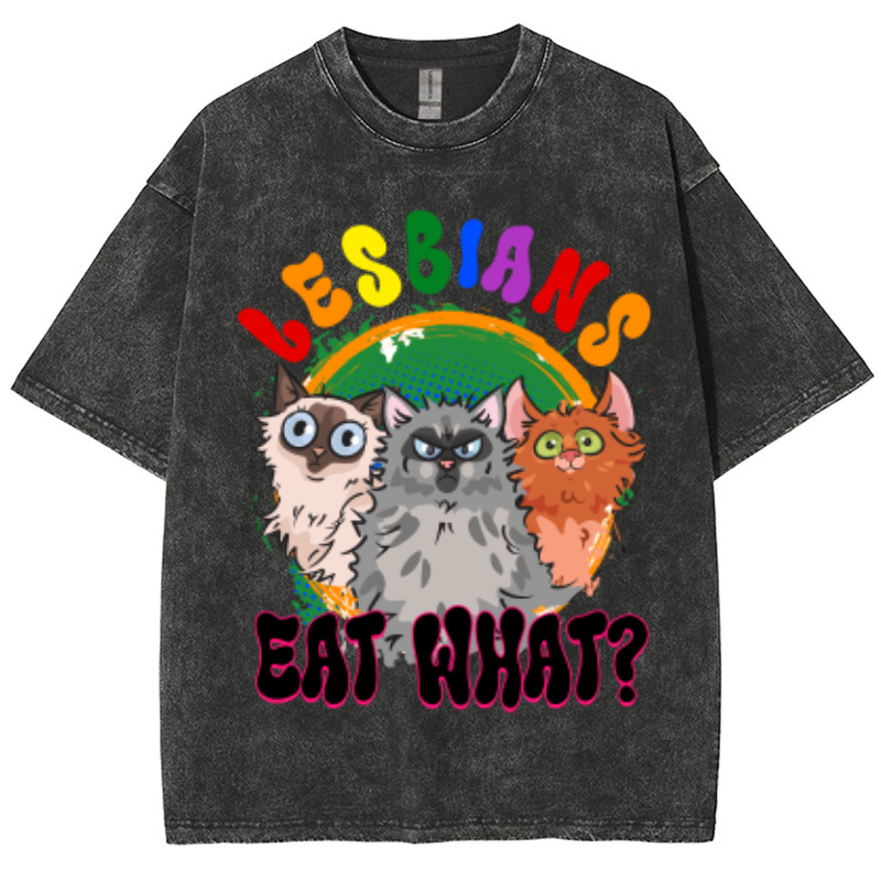 Lesbians Eat What Vintage Snowflake Washed T-Shirt