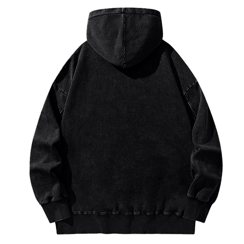 Death Is Coming Unisex Printed Casual Washed Hoodie Sweatshirt-Print-cool