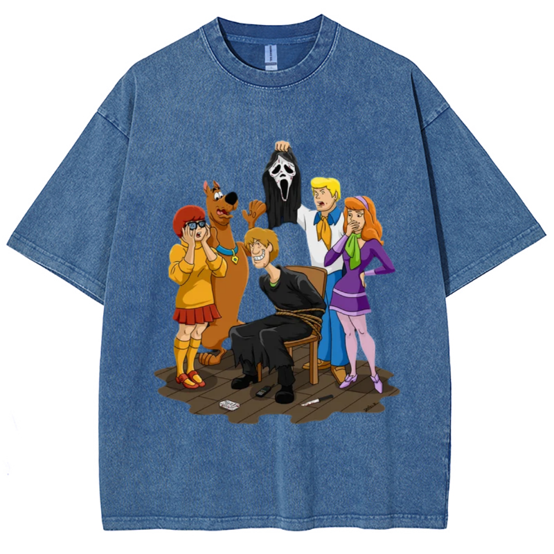 Ghost Face Unisex Vintage Wash Denim T-Shirts