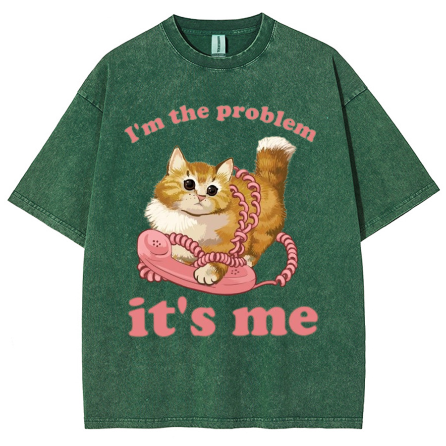 Its Me Unisex Printed Retro Washed Short Sleeved T-Shirt-Print-cool