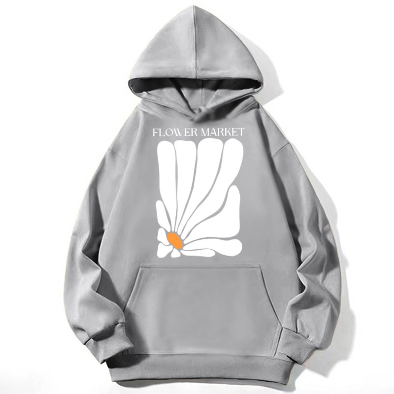 Flower Market Unisex Casual Hoodie Sweatshirt