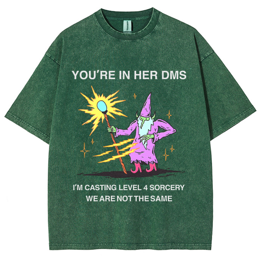 You're In Her DMS Unisex Printed Retro Washed Short Sleeved T-Shirt