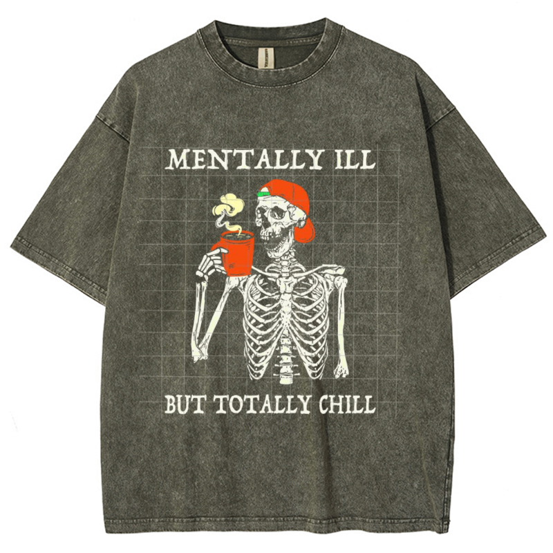 Mentally Ill Unisex Vintage Wash Denim T-Shirts🔥Buy 4 get 5th 50%OFF🔥