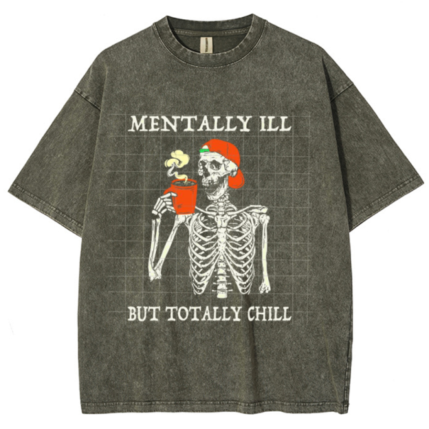 Mentally Ill Unisex Vintage Wash Denim T-Shirts🔥Buy 4 get 5th 50%OFF🔥