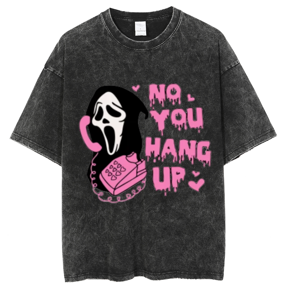 No You Hang Up Unisex Vintage Wash Denim T-Shirts-Print-cool