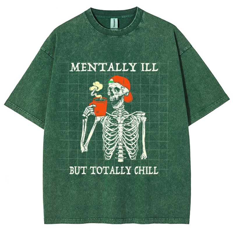 Mentally Ill Unisex Vintage Wash Denim T-Shirts🔥Buy 4 get 5th 50%OFF🔥