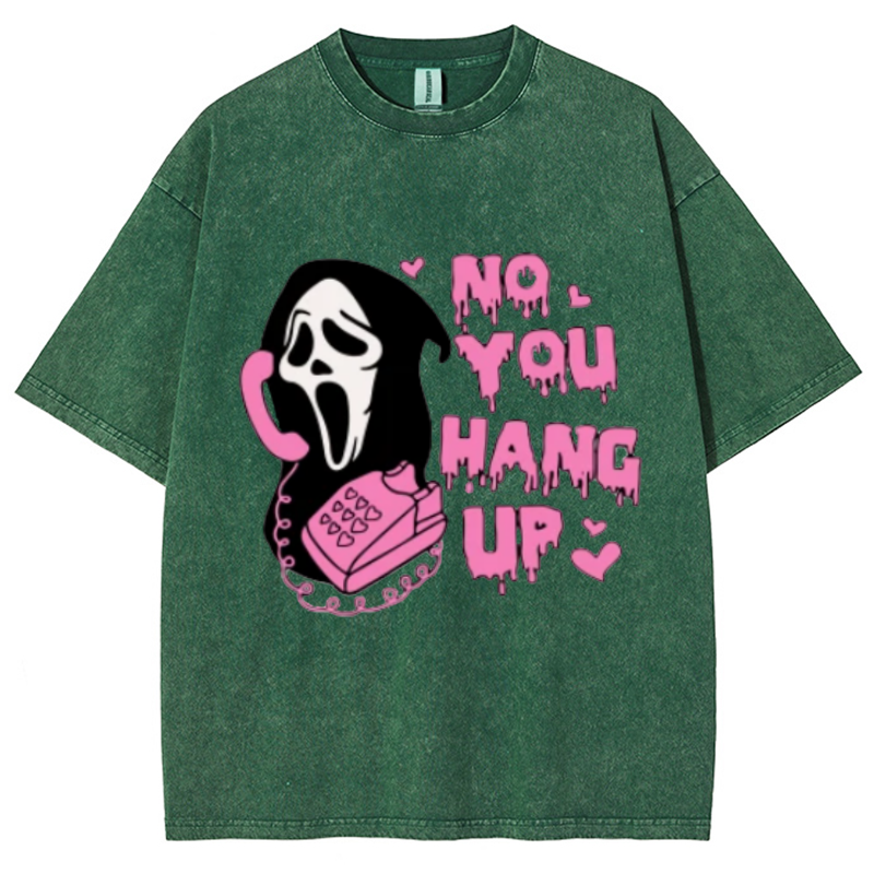 No You Hang Up Unisex Vintage Wash Denim T-Shirts-Print-cool