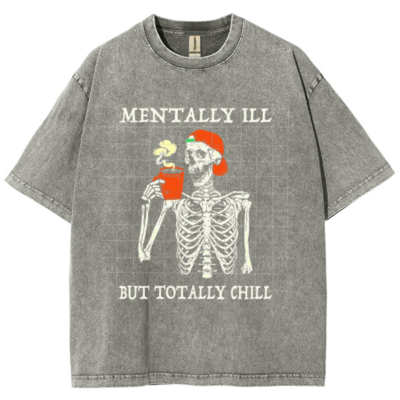 Mentally Ill Unisex Vintage Wash Denim T-Shirts🔥Buy 4 get 5th 50%OFF🔥
