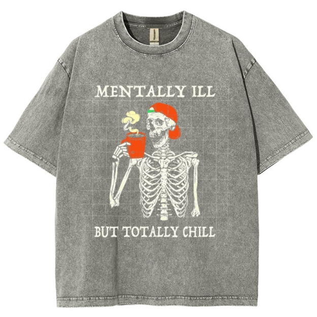 Mentally Ill Unisex Vintage Wash Denim T-Shirts🔥Buy 4 get 5th 50%OFF🔥